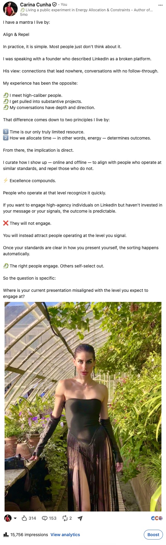 My LinkedIn post: I have a mantra l live by: