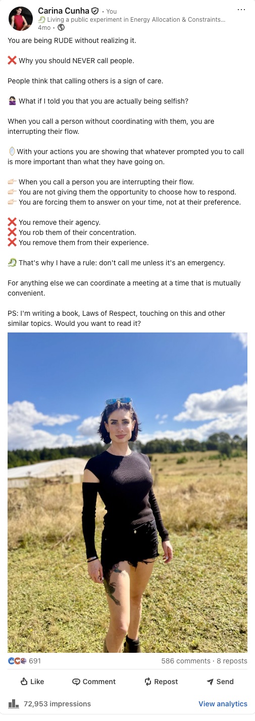 My LinkedIn post: You are being RUDE without realizing it.